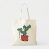 Cactus kerstlampje Lover Funny Xmas Tote Bag (Voorkant)