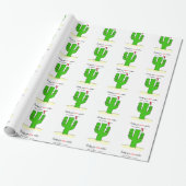 Cactus Kerstmis Cadeaupapier (Uitgerold)
