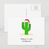 Cactus Kerstmis Feestdagenkaart (Voorkant / Achterkant)