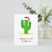 Cactus Kerstmis Feestdagenkaart (Staand voorkant)