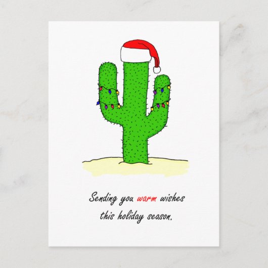 Cactus Kerstmis Feestdagenkaart (Voorkant)