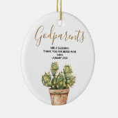 Cactus Kerstmis Godfather's Family Keepsake Keramisch Ornament (Rechts)