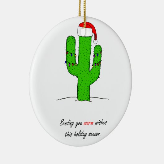 Cactus Kerstmis Keramisch Ornament (Rechts)