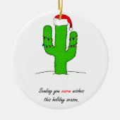 Cactus Kerstmis Keramisch Ornament (Voorkant)