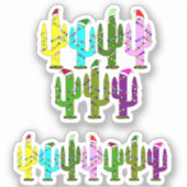 Cactus Kerstmis Sticker (Voorkant)