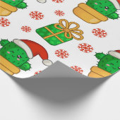 Cactus-kerstpatroon Cadeaupapier (Hoek)