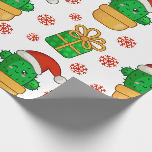 Cactus-kerstpatroon Cadeaupapier (Hoek)