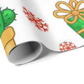 Cactus-kerstpatroon Cadeaupapier (Rol Hoek)