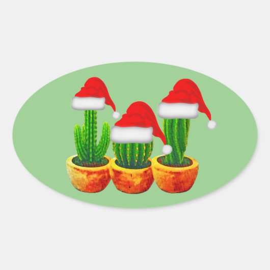 Cactus Kerststickers Zegels (Voorkant)