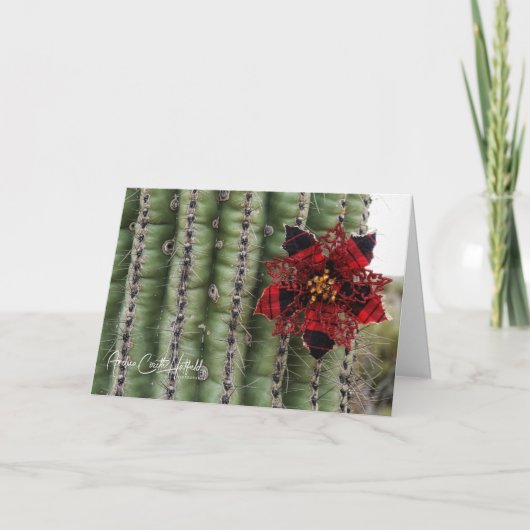 Cactus Kerstvakantie Feestdagen Kaart (Voorkant)