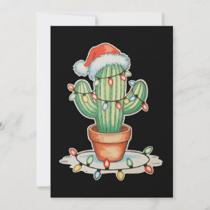 Cactus Kerstverlichting Kerstmis Grappig Vakantie  Feestdagenkaart