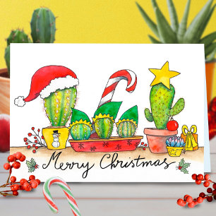 Cactus kerstwenskaart van Nicole Janes Kaart