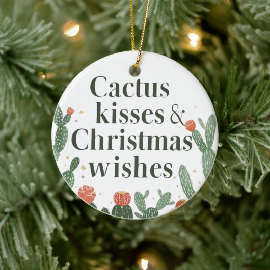 Cactus Kisses & Christmas Wishes – A Double-Sided Keramisch Ornament (Boom)