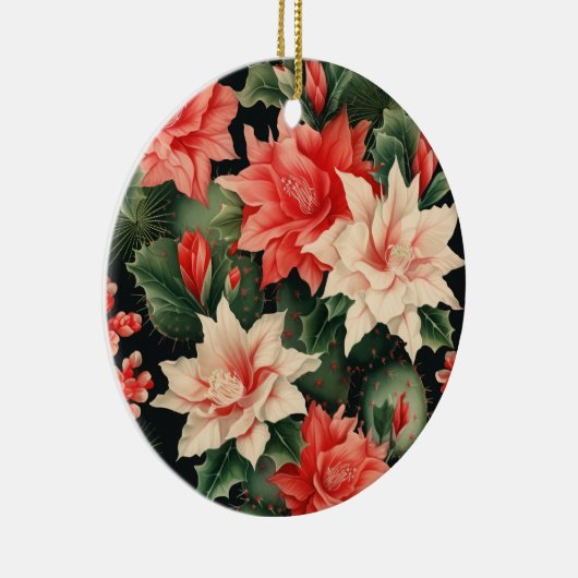 Cactus Kisses & Christmas Wishes – A Double-Sided  Keramisch Ornament (Rechts)