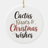 Cactus Kisses & Christmas Wishes – A Double-Sided  Keramisch Ornament (Achterkant)