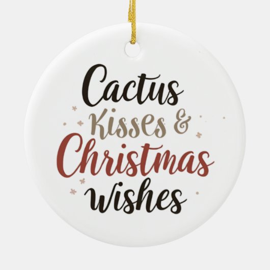 Cactus Kisses & Christmas Wishes – A Double-Sided  Keramisch Ornament (Achterkant)