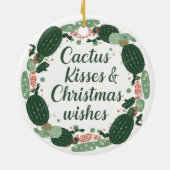Cactus Kisses & Christmas Wishes – A Double-Sided  Keramisch Ornament (Achterkant)