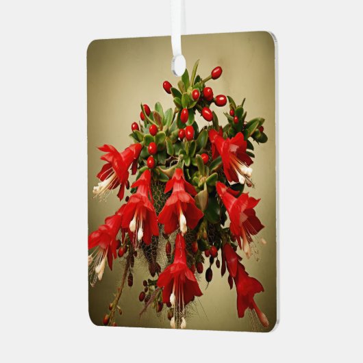 Cactus Kisses & Christmas Wishes – A Double-Sided  Metalen Ornament (Voorkant links)