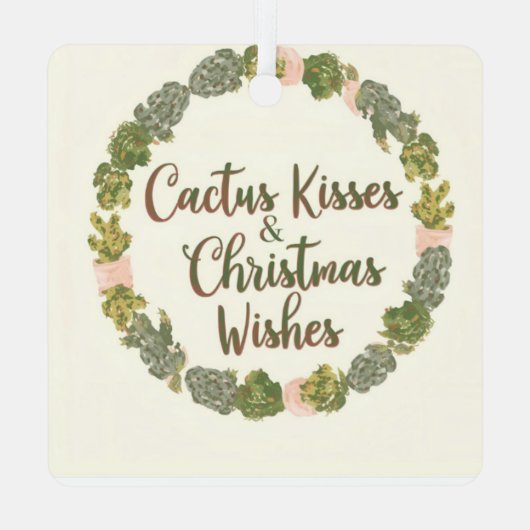 Cactus Kisses & Christmas Wishes – A Double-Sided  Metalen Ornament (Achterkant)