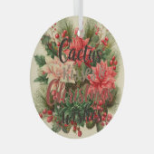 🌵 Cactus Kisses & Christmas Wishes – Glass Circle Glas Ornament (Voorkant Rechts)