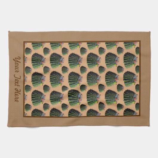 Cactus Kitchen Towel - Optionele personalisatie Theedoek (Horizontaal)