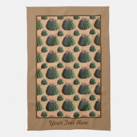 Cactus Kitchen Towel - Optionele personalisatie Theedoek (Verticaal)