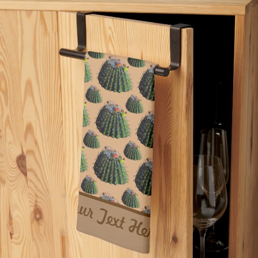 Cactus Kitchen Towel - Optionele personalisatie Theedoek (Derde Gevouwen)