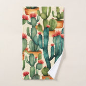 Cactus Kleurrijke Waterverf kunst Bad Handdoek (Handdoek)