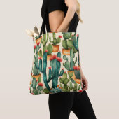 Cactus Kleurrijke Waterverf kunst Tote Bag (Dichtbij)