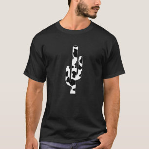 Cactus Koe Print Zwart Wit Print T-shirt
