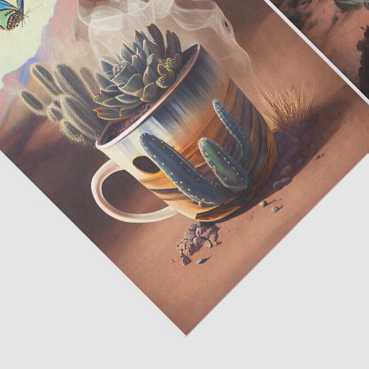 Cactus, koffie en vlinders, Zuidwestelijke vibes, Tissuepapier (Detail)