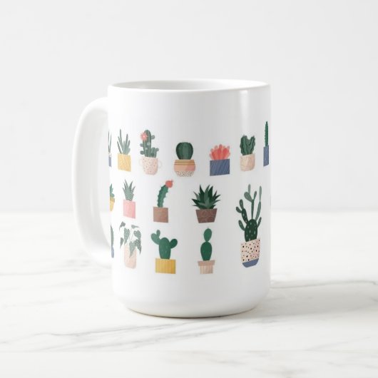 Cactus koffie mok 15oz (Voorkant links)