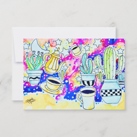 Cactus Koffie RSVP Kaartje (Voorkant)