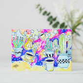Cactus Koffie RSVP Kaartje (Staand voorkant)