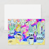 Cactus Koffie RSVP Kaartje (Voorkant / Achterkant)