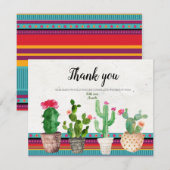 Cactus-koppels bruidsfeest bedankkaart (Voorkant / Achterkant)