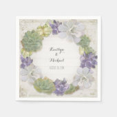 Cactus kransblad succulent houten papier partij servetten (Voorkant)