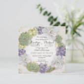 Cactus kransblad succulent houten Western Boho Kaart (Staand voorkant)