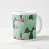 Cactus Kunst Roze Bloesem Grote Koffiekop (Voorkant rechts)