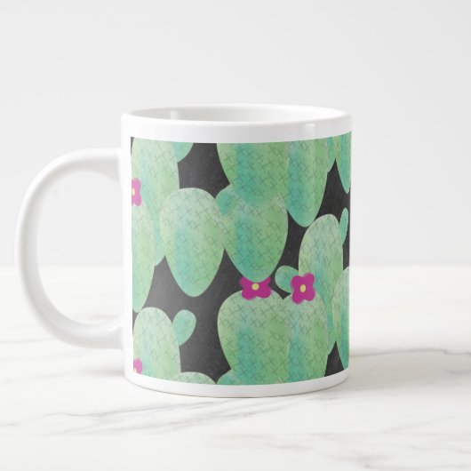 Cactus Kunst Roze Bloesem Grote Koffiekop (Links)