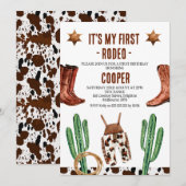 Cactus laarzen Mijn eerste Rodeo 1e verjaardag Kaart (Voorkant / Achterkant)