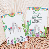 Cactus Lama Baby Shower Kaart