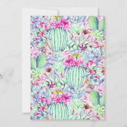 Cactus Lantaarn Fiesta Baby Shower Uitnodigingen (Achterkant)