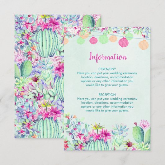 Cactus Lantaarn Fiesta Bruiloft Behuizing Kaarten (Voorkant / Achterkant)