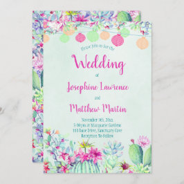 Cactus lantaarn Fiesta bruiloft uitnodigingen