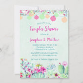 Cactus lantaarn Fiesta koppels douche uitnodiginge Kaart (Voorkant)