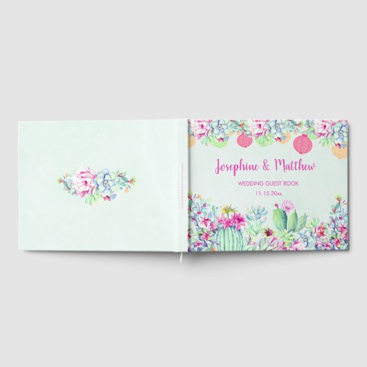 Cactus lantaarn Fiesta Succulenten Bruiloft Gastenboek (Volledig)