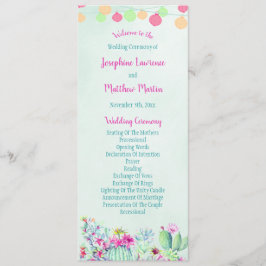 Cactus lantaarn Fiesta Succulenten Huwelijksprogra Programmakaart