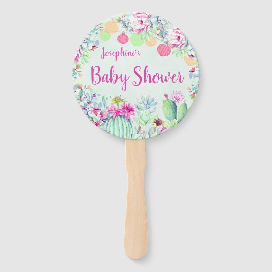 Cactus Lantern Fiesta Succulents Baby shower Handwaaier (Voorkant)