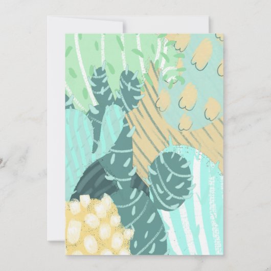 Cactus 'Laten we het over een baby hebben' Koppel  Kaart (Achterkant)